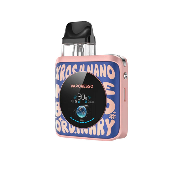 Vaporesso XROS 4 Nano 30W pod kit with sleek design, compact hardware, and adjustable airflow for vaping.