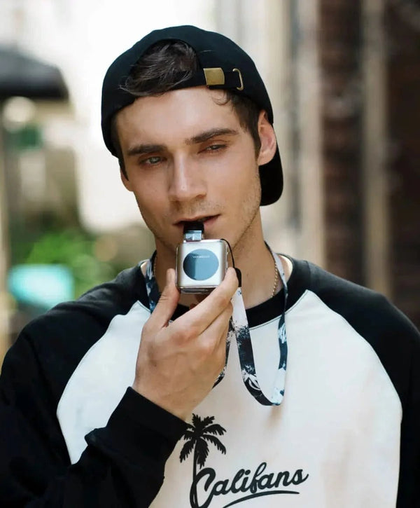 Vaporesso XROS 4 Nano 30W pod kit with sleek design, showing the compact hardware device with mouthpiece and adjustable airflow.