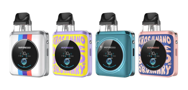 Vaporesso XROS 4 Nano 30W pod kit with sleek design, compact hardware, and replaceable pods for vaping convenience.