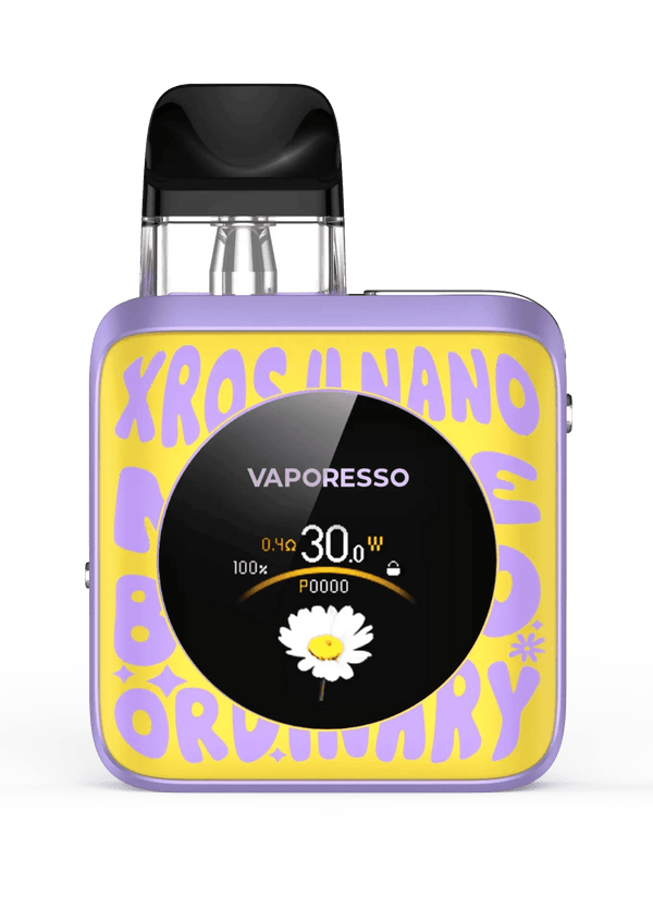 Vaporesso XROS 4 Nano 30W pod kit with sleek design, showing the compact hardware device and included pod components.