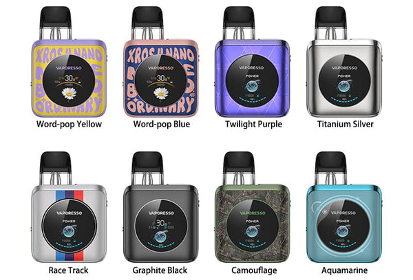 Vaporesso XROS 4 Nano 30W pod kit with sleek design, compact hardware, and replaceable pod system.