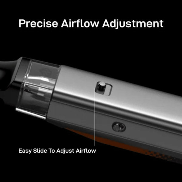Vaporesso XROS Pro Pod System hardware showing sleek portable vaporizer with mouthpiece and adjustable airflow.