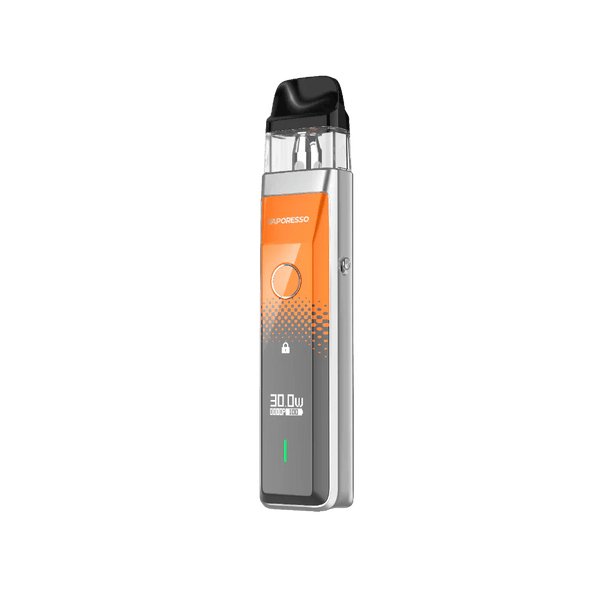 Vaporesso XROS Pro Pod System vape device with sleek design and refillable pod system, black color, on a white background.