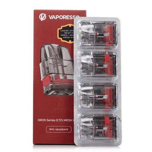 Vaporesso XROS replacement vape pods with transparent design and mouthpiece, compatible with Vaporesso XROS vaping device