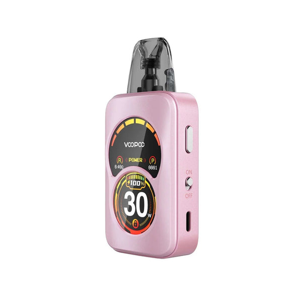 VOOPOO Argus A 30W pod system hardware with sleek design and compact size, featuring adjustable wattage and integrated pod.