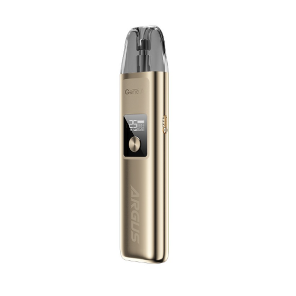 VOOPOO Argus G 25W Pod System hardware with sleek design and compact size, featuring a built-in pod and adjustable airflow.