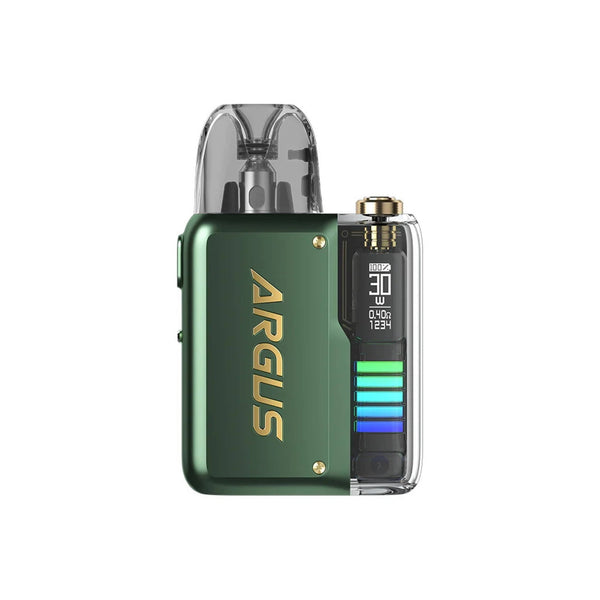 VOOPOO Argus P2 30W pod system hardware with sleek design and compact size, featuring adjustable wattage and user-friendly interface.
