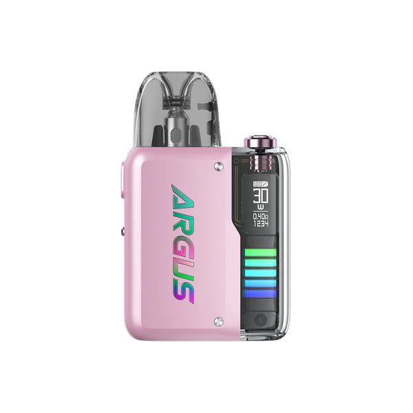 VOOPOO Argus P2 30W pod system device showing sleek black hardware with ergonomic design and adjustable airflow.