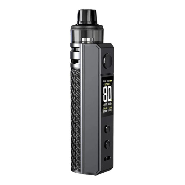 VOOPOO Drag H80S Pod Mod Kit featuring a sleek black design, compact size, and integrated tank for vaping convenience.
