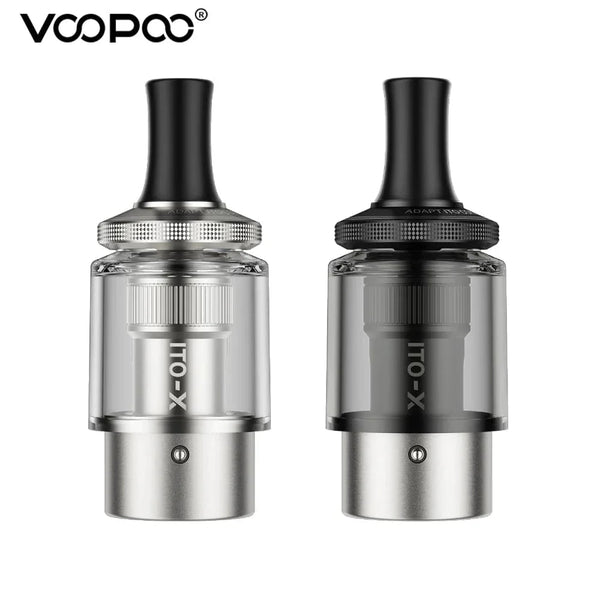 VOOPOO ITO-X replacement pods for vaping device, clear cartridge with visible e-liquid, designed for VOOPOO hardware.