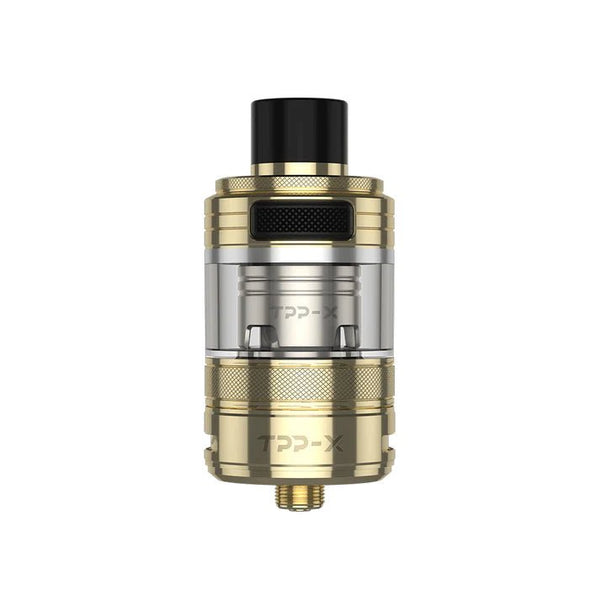 VooPoo TPP-X Pod Tank with two coils, transparent vape part with adjustable airflow and sleek design.