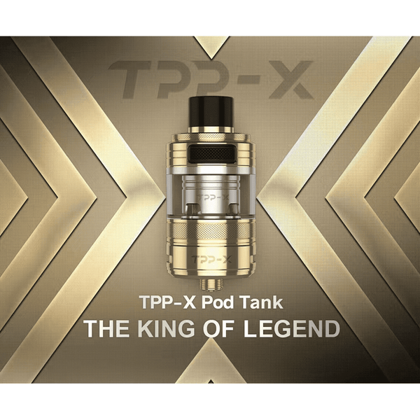 VooPoo TPP-X Pod Tank with two coils, vape part for electronic cigarettes, clear view of tank and coil system.