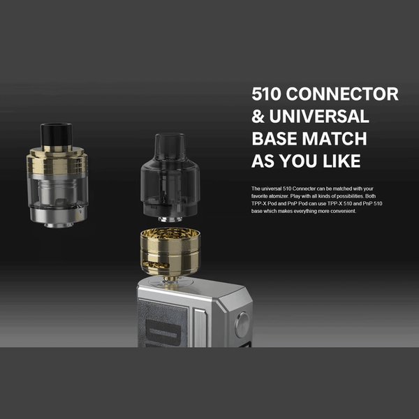 VooPoo TPP-X Pod Tank with two coils, compatible vape part for vaping devices, featuring clear glass and adjustable airflow.