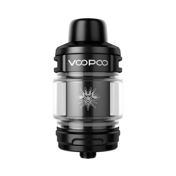 VOOPOO UFORCE-X Tank vape part with glass chamber and adjustable airflow on a sleek design for vaping enthusiasts.