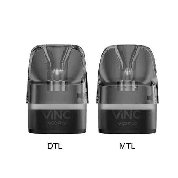 VOOPOO Vinci PnP-X vape pods for VOOPOO Vinci device, shown in black with clear mouthpiece and PnP-X connection