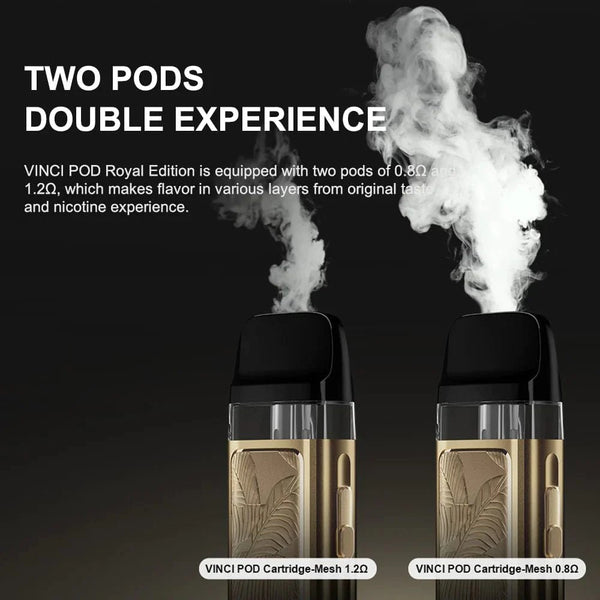 VOOPOO Vinci Pod Royal Edition vaporizer device with sleek design and adjustable airflow, part of the Vinci Pod System series.