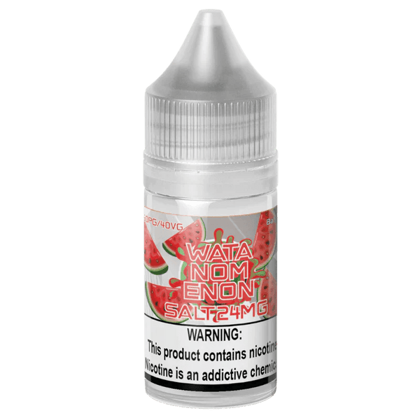 Bottle of Watanomenon SALT e-liquid by Nomenon E-Liquids in a 30mL bottle with vibrant label design.