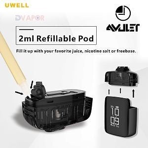 Two UWELL Amulet replacement pods for vape devices, shown side by side in a 2-pack.