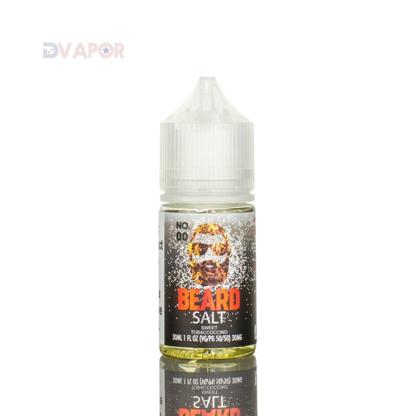 Beard Salts No. 00 Mocha Tobacco Cream Coffee e-liquid bottle, 30ml, with label featuring coffee, tobacco, and cream flavors.