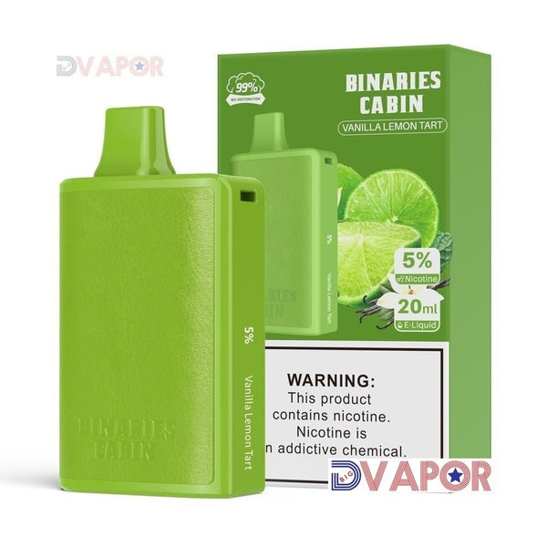 HorizonTech Binaries Cabin 10,000 Puff disposable vape device with 20ml e-liquid, discontinued model, sleek design and branding.
