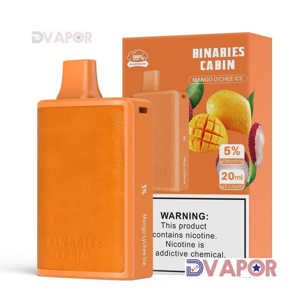 HorizonTech Binaries Cabin 10,000 Puff vape disposable with 20ml e-liquid, shown with colorful packaging and sleek design