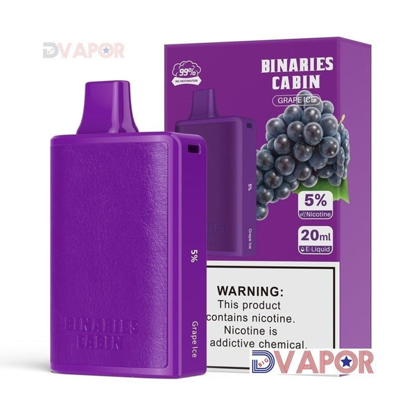 HorizonTech Binaries Cabin disposable vape with 10,000 puffs and 20ml e-liquid, shown in sleek design, discontinued model.