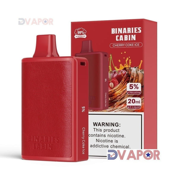 Horizon Tech Binaries Cabin disposable vape with 10,000 puffs and 20ml e-liquid in a sleek design, now discontinued.