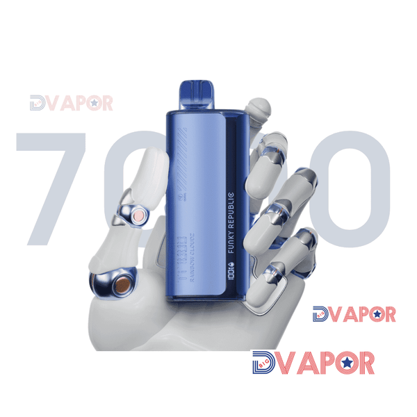 Funky Republic Ti7000 disposable vape in sleek design, non-refundable clearance product, perfect for on-the-go vaping.