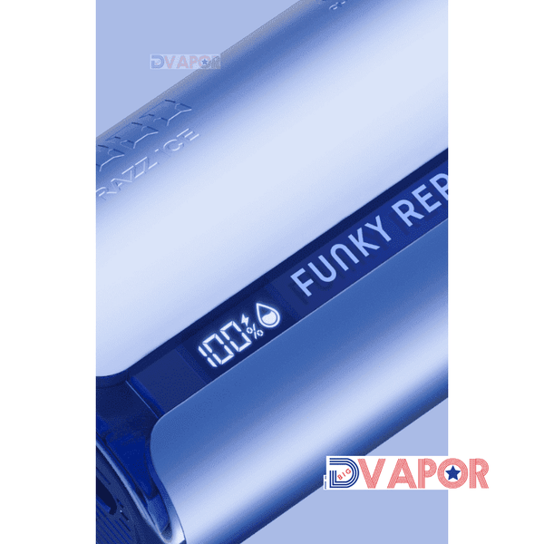Funky Republic Ti7000 disposable vape with sleek design, featuring the non-refundable clearance label and colorful branding.