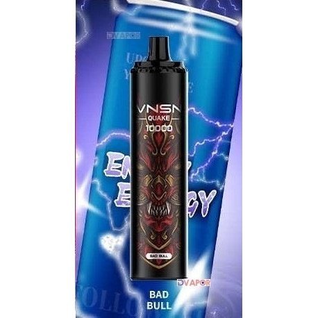 KK Energy VNSN Quake 10,000 Puff disposable vape, 20ml e-liquid, shown with sleek design and branding.