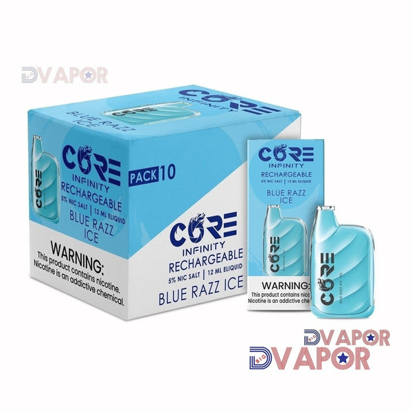Core Infinity CR6000 disposable vape by Core Labs with 6000 puffs, shown in a sleek design, now discontinued.