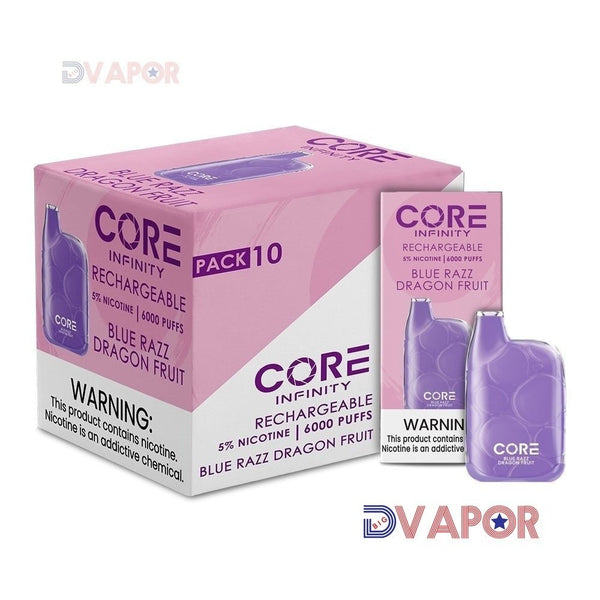 Core Labs Core Infinity CR6000 disposable vape with 6000 puffs, shown in a sleek design, discontinued model.