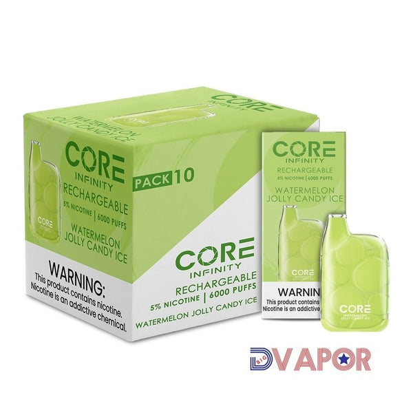 Core Infinity CR6000 disposable vape device by Core Labs, featuring 6000 puffs and sleek design.