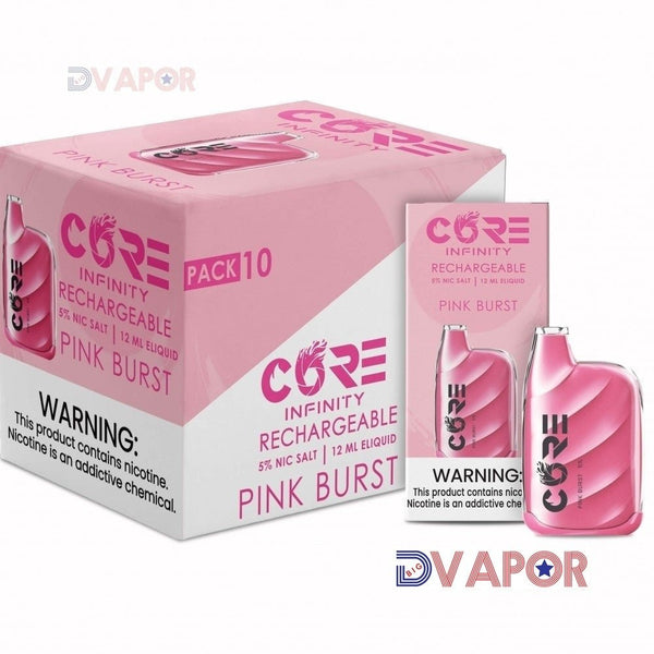 Core Infinity CR6000 disposable vape with 6000 puffs from Core Labs, shown in sleek design, now discontinued.