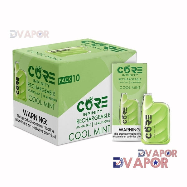Core Infinity CR6000 disposable vape by Core Labs with a sleek design, offering 6000 puffs, now discontinued.