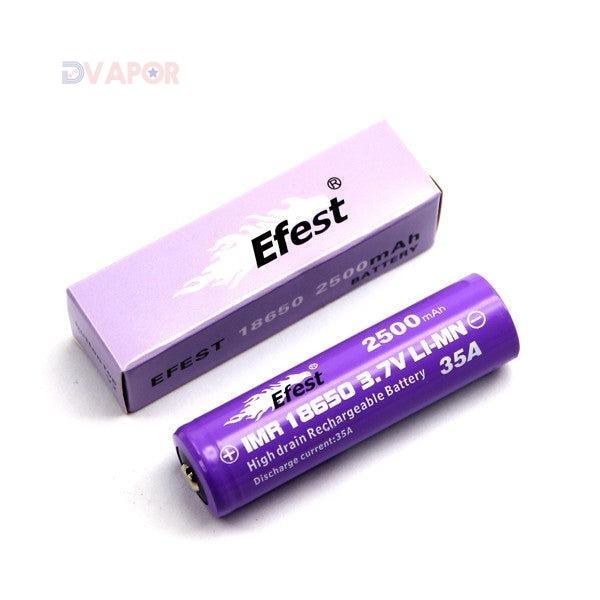 eFest 18650 high drain vape battery with 35A limit and 3000mAh capacity, shown in a close-up image.