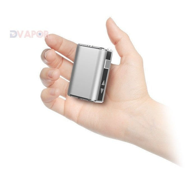 eLeaf Mini iStick vaporizer with built-in 1050mAh battery, compact hardware device for vaping, shown with sleek design and mouthpiece