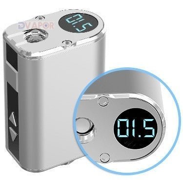 eLeaf Mini iStick vaporizer with built-in 1050mAh battery, compact hardware device for vaping, shown from a front angle.