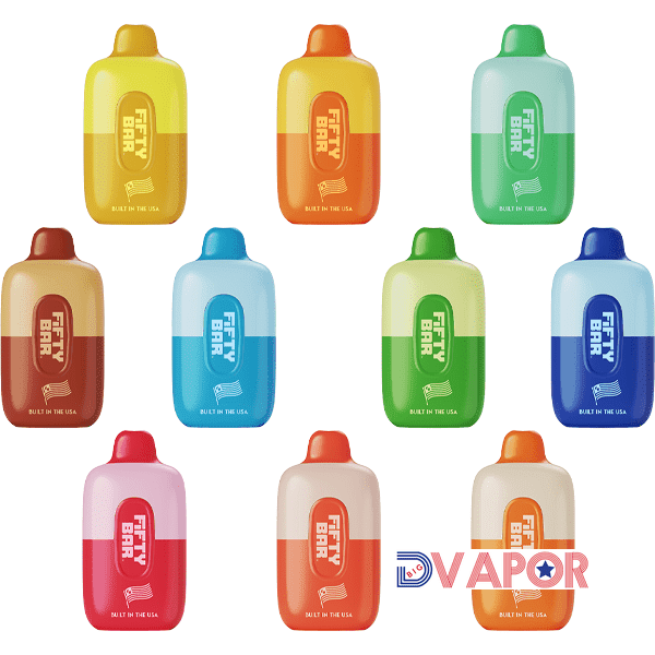 Fifty Bar 6500 Disposable Vape device with sleek design and colorful branding, designed for on-the-go vaping convenience.