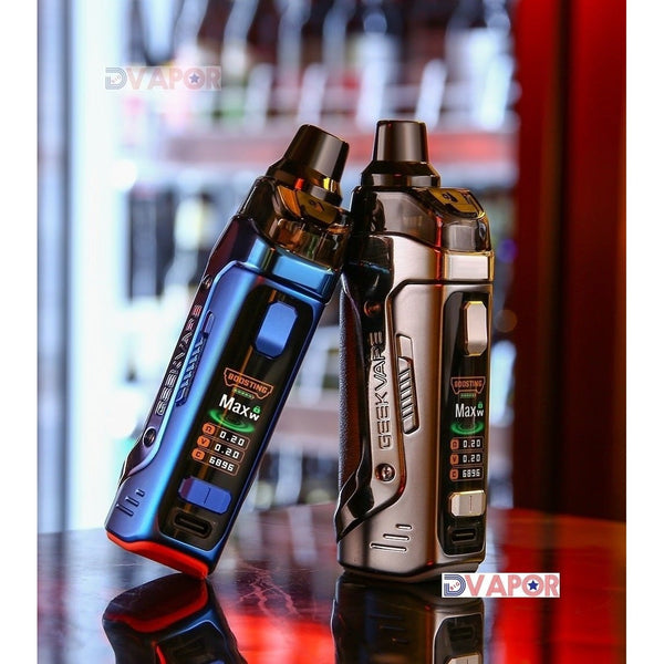 GeekVape B60 Aegis Boost 2 full kit with 2000mAh battery, showing the compact vaping device and accessories in the kit