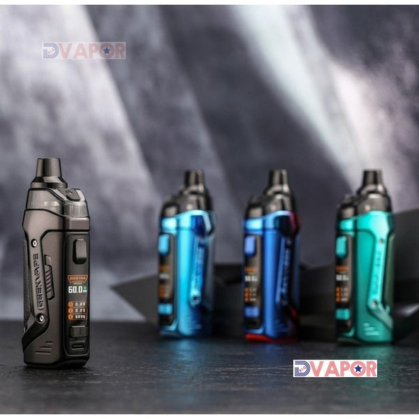 GeekVape B60 Aegis Boost 2 full kit with 2000mAh battery, showcasing the compact, durable vape device and accessories.