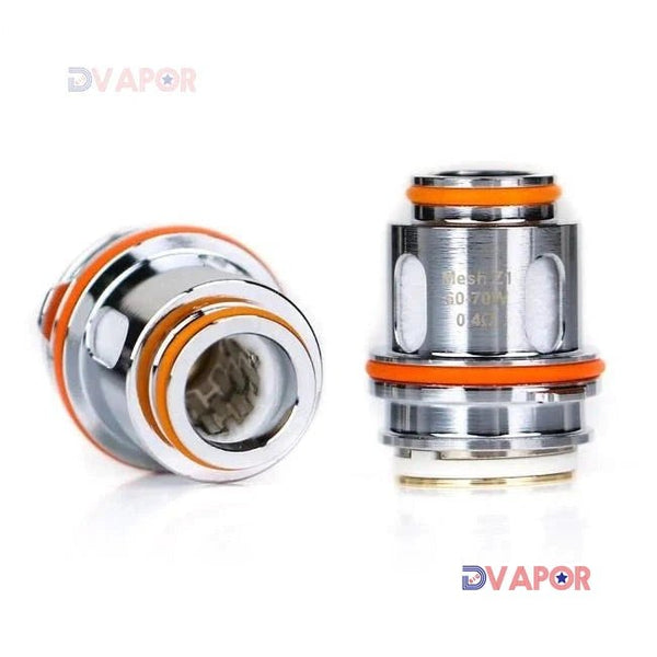 GeekVape Z Series replacement coils for vape devices, showing the coil design and packaging.
