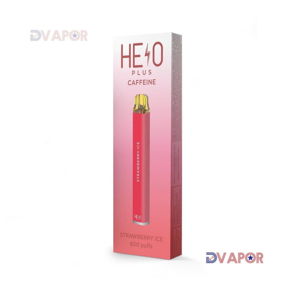 Melo Labs Helo Plus Caffeinated Zero Nicotine Vape disposable with 800 puffs, featuring a sleek design and 0% nicotine, plus caffeine.