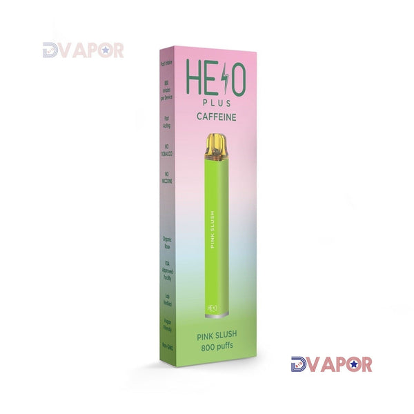 Melo Labs Helo Plus Caffeinated Zero Nicotine Vape disposable with 800 puffs, featuring a sleek design and zero nicotine, flavored with caffeine.