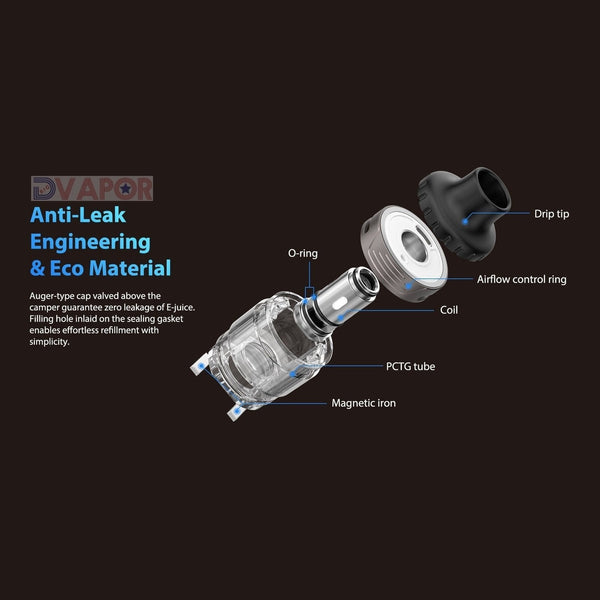 Horizon Tech Durandal replacement pod tank with 4ml capacity, designed for vape devices, in black with visible mouthpiece and airflow openings.