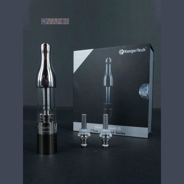 Kanger Mini Protank 2 vape part with clear glass tank and metal top, designed for use with Kanger vape devices