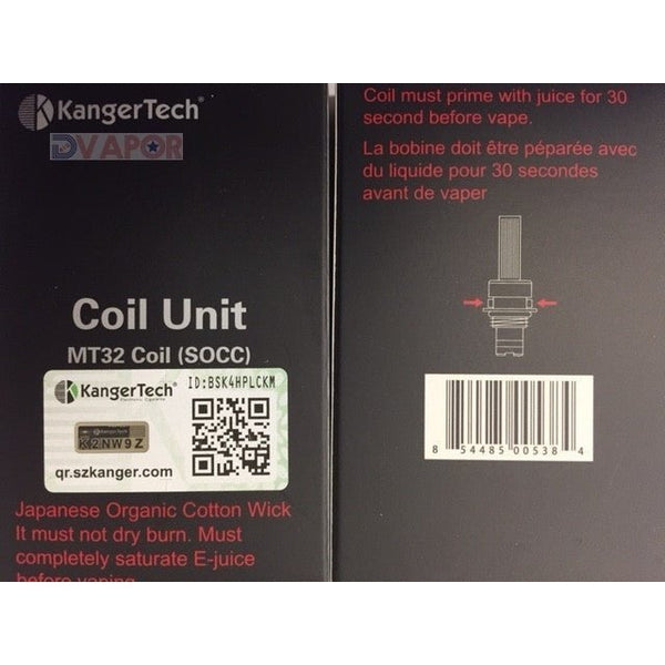 Kanger MT32 T3S EVOD and ProTank 2 replacement vape coils, 5-pack, for compatible e-cigarette tanks and vaporizer devices.