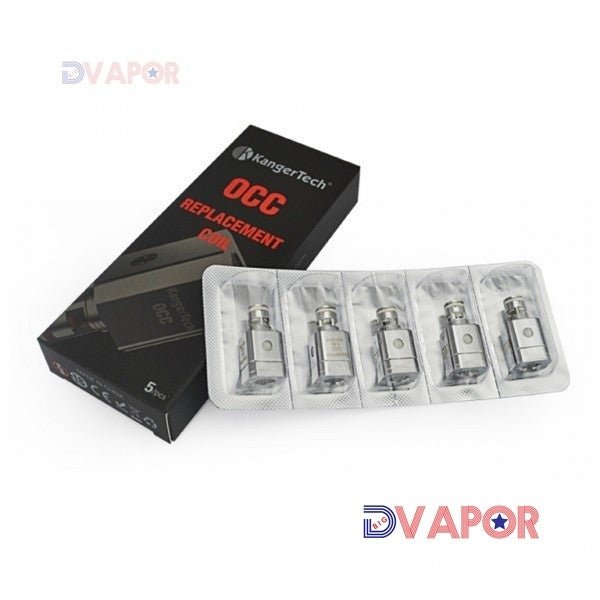 Kanger Vertical OCC or SSOCC replacement coils for Subtank, 5-pack, vape part featuring new style design.