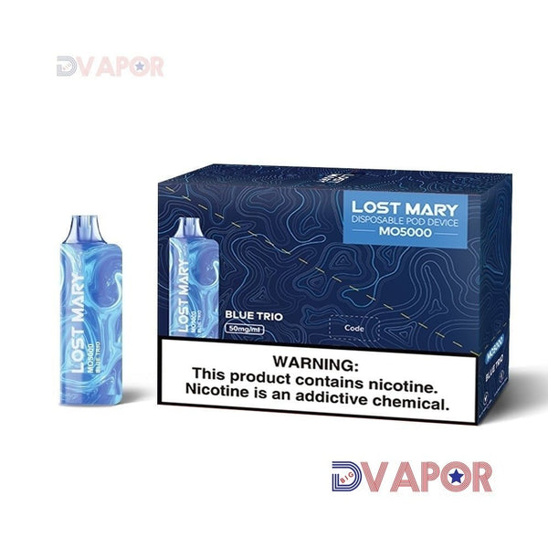 Lost Mary MO5000 disposable vape pen, sleek design and mouthpiece, designed for easy use and flavor vaping.