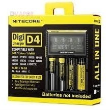Nitecore Digicharger D4 lithium-ion IMR battery charger for four cells, used as a vape part for charging rechargeable batteries.